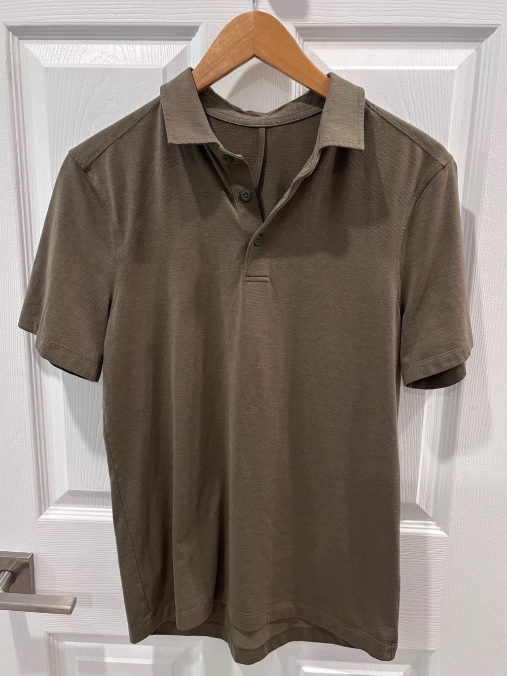 Lululemon Men's Short Sleeve Polo Shirt - Oakwood/ Tan/ Nomad XS